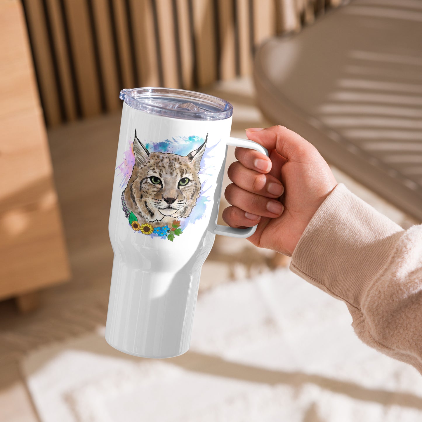 Bobcat Travel mug with a handle