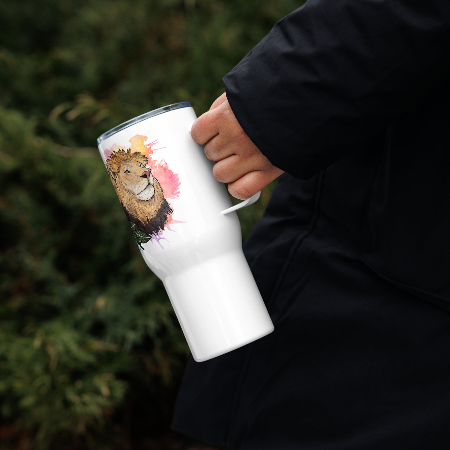 Lion Travel mug with a handle