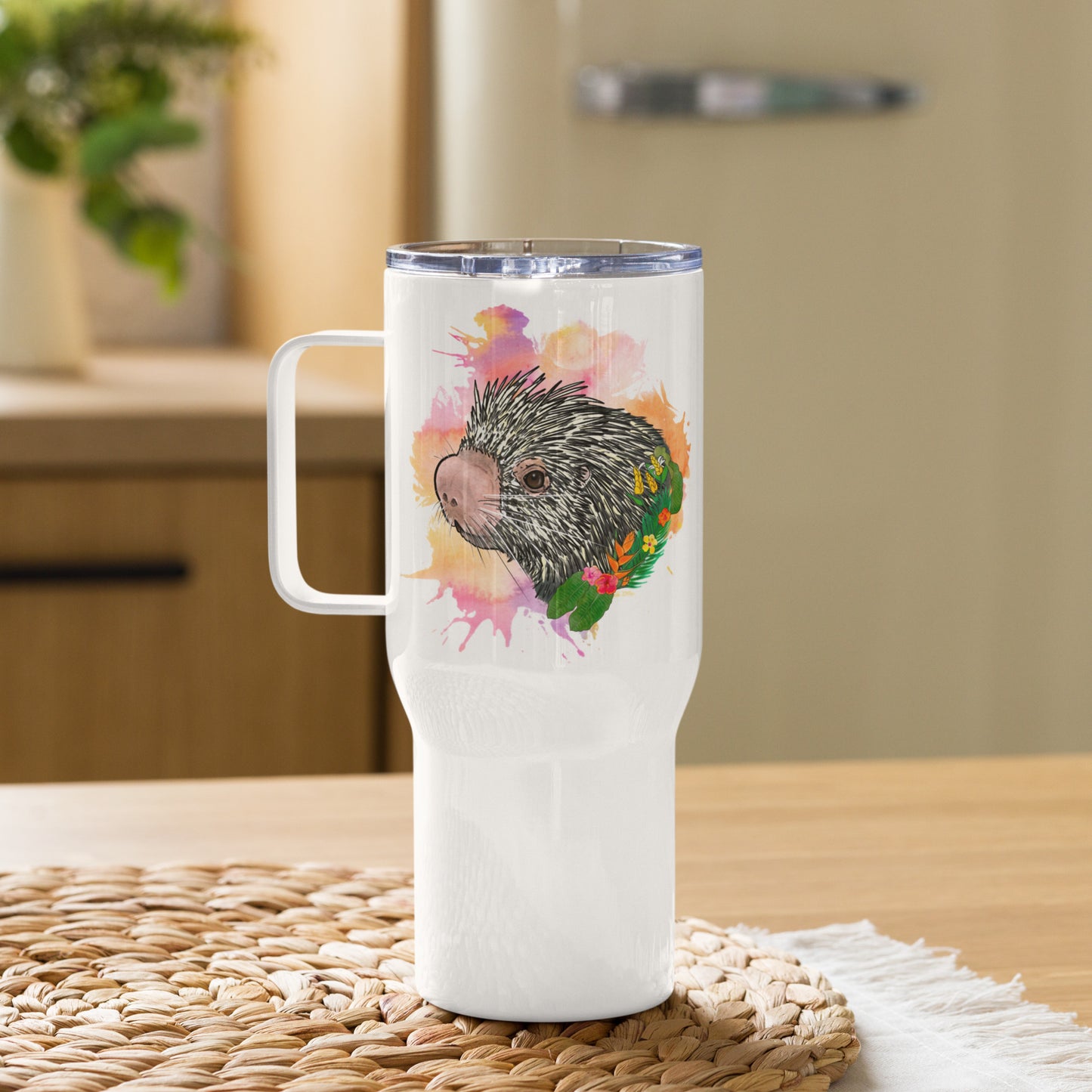 Prehensile Tailed Porcupine Travel mug with a handle