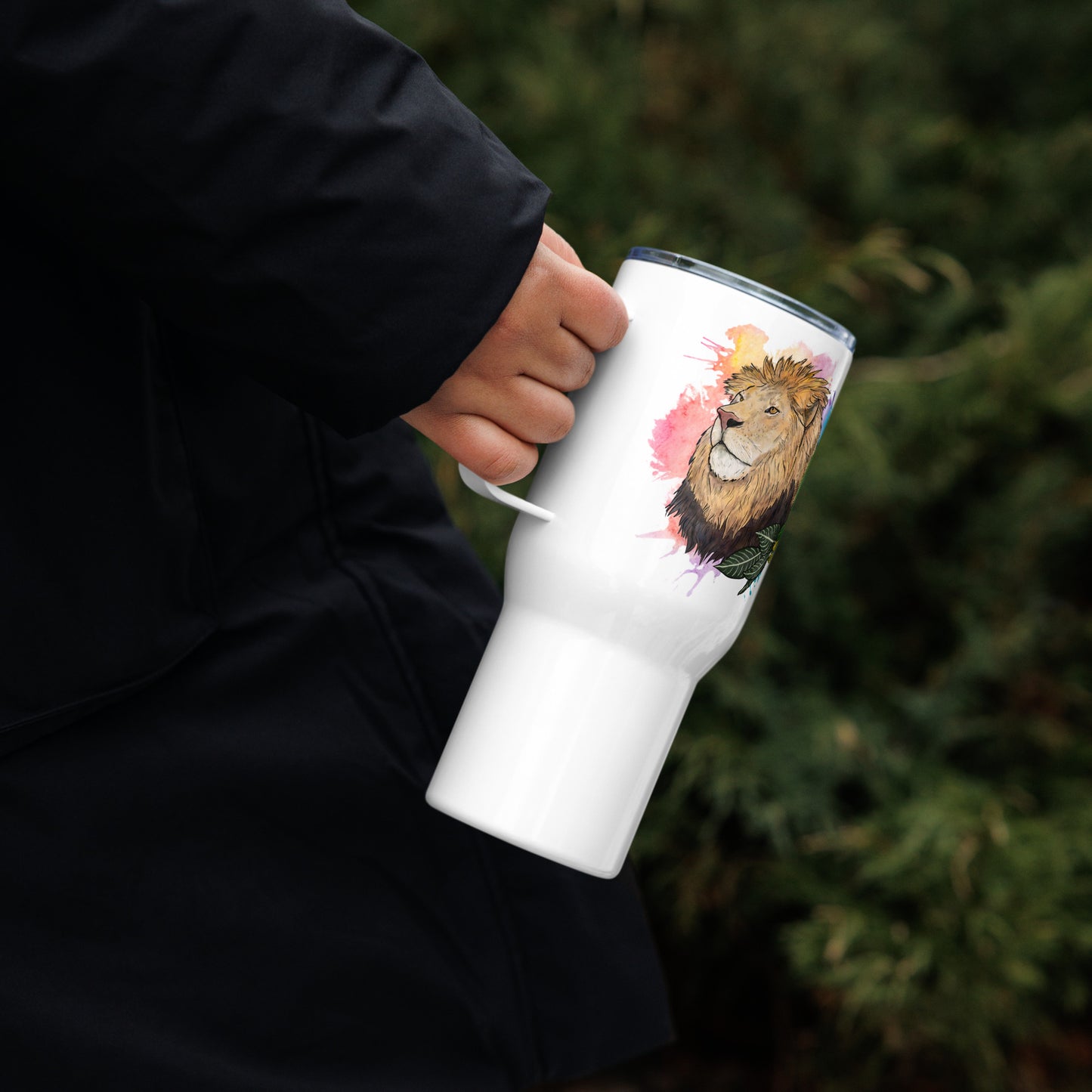 Lion Travel mug with a handle