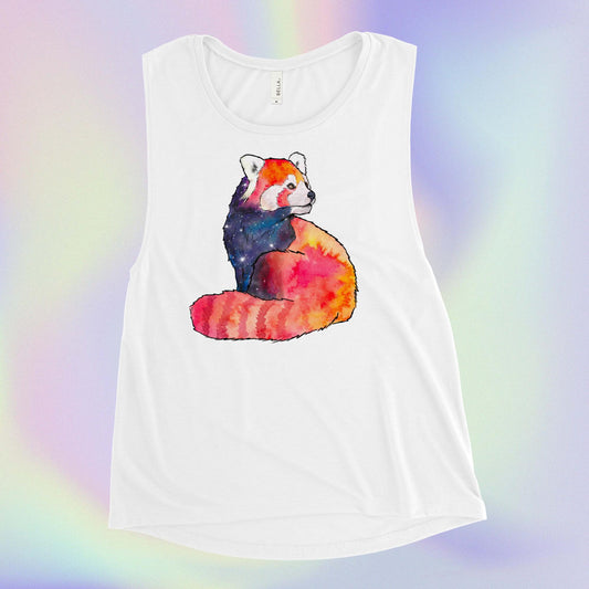 Red Panda Ladie's Muscle Tank
