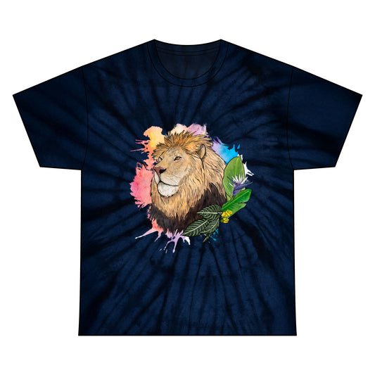 Lion floral Tie Dye Cotton Tee