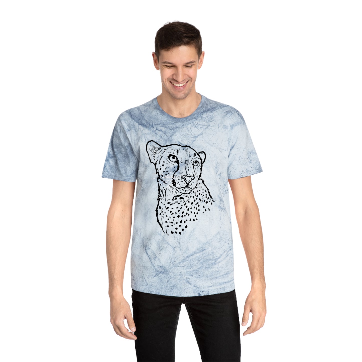 Cheetah Front and Back Color Blast T-Shirt
