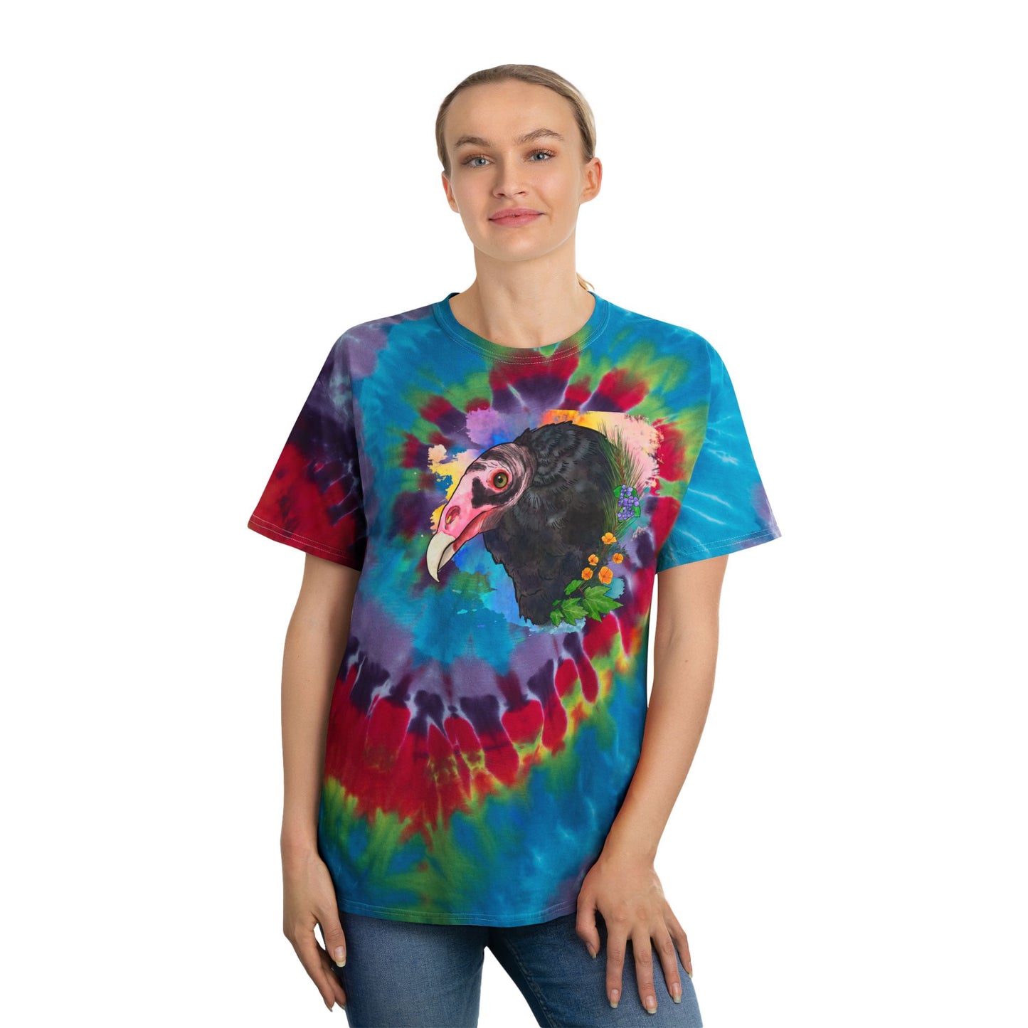 Turkey Vulture Tie-Dye Tee, Spiral