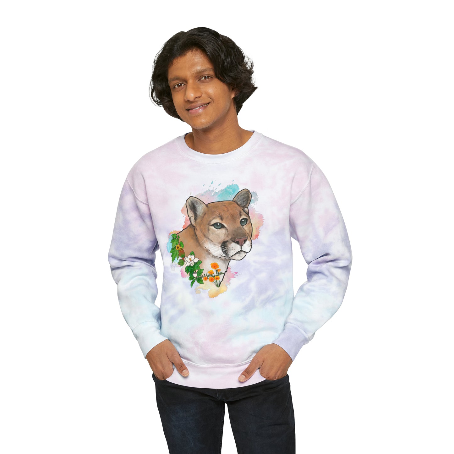 Mountain Lion Tie-Dye Sweatshirt