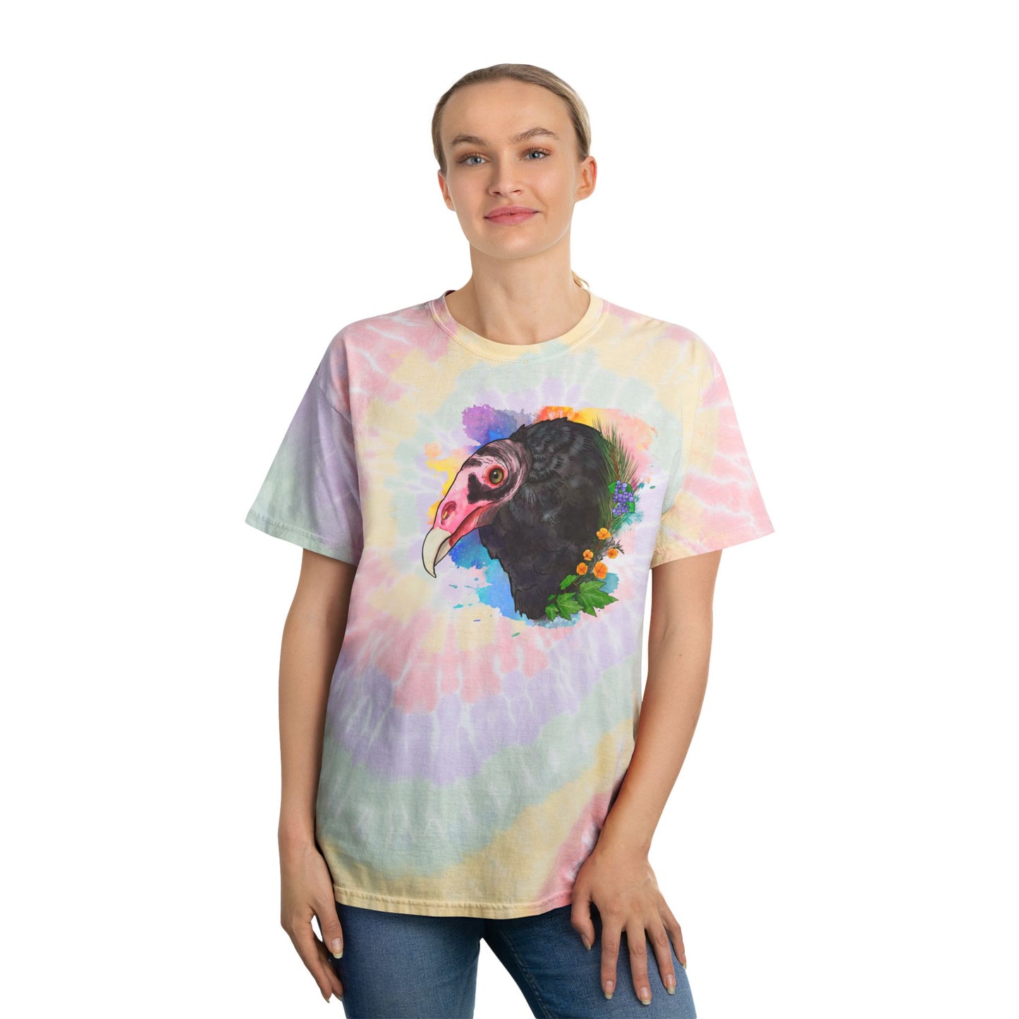Turkey Vulture Tie-Dye Tee, Spiral