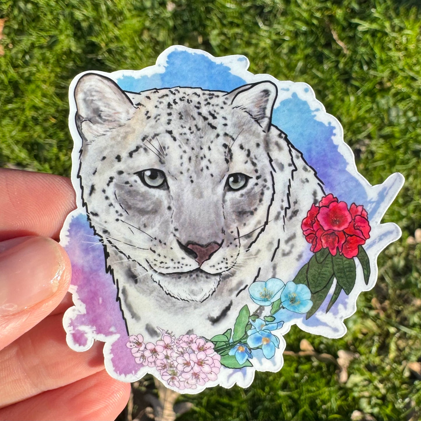 Big cat floral sticker pack