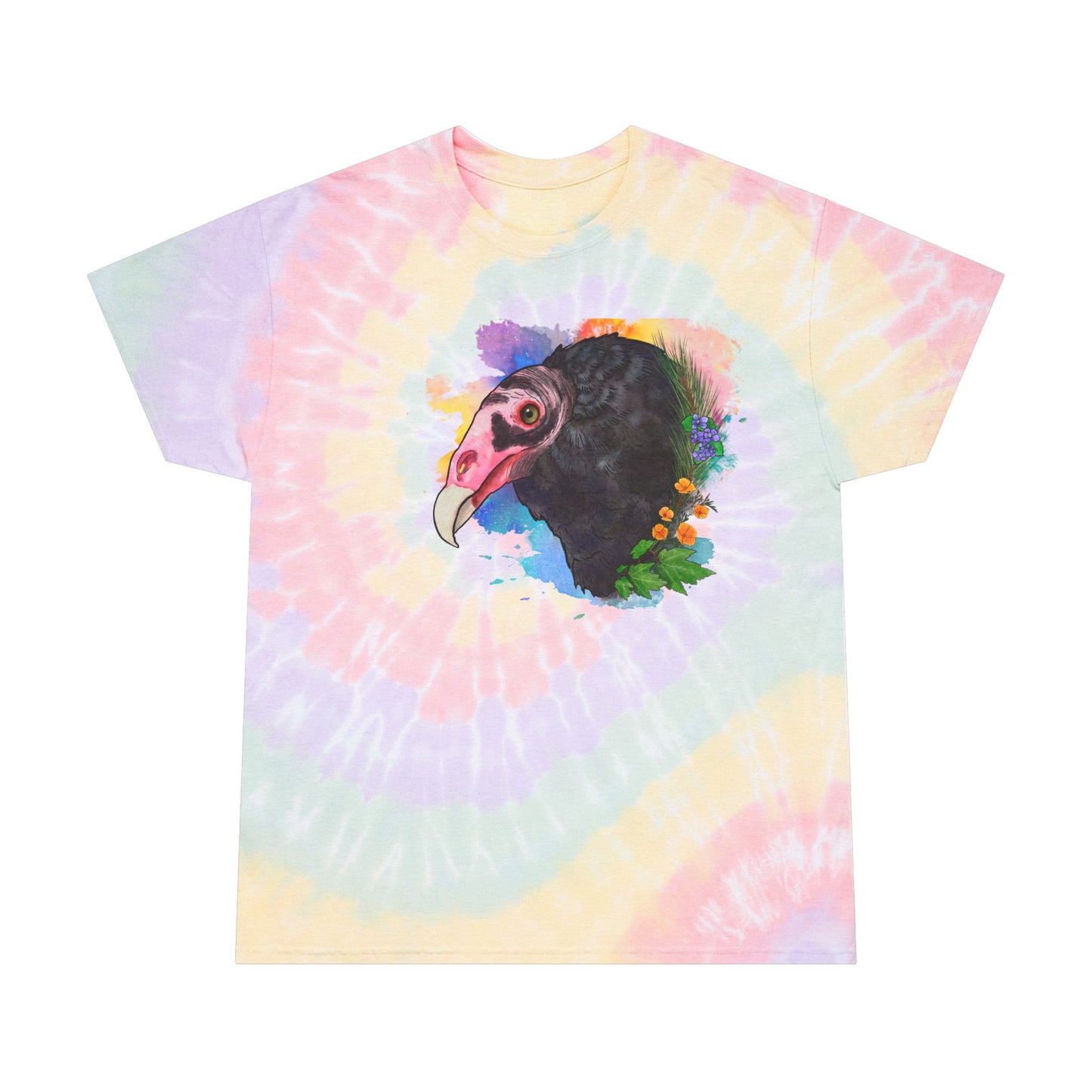 Turkey Vulture Tie-Dye Tee, Spiral