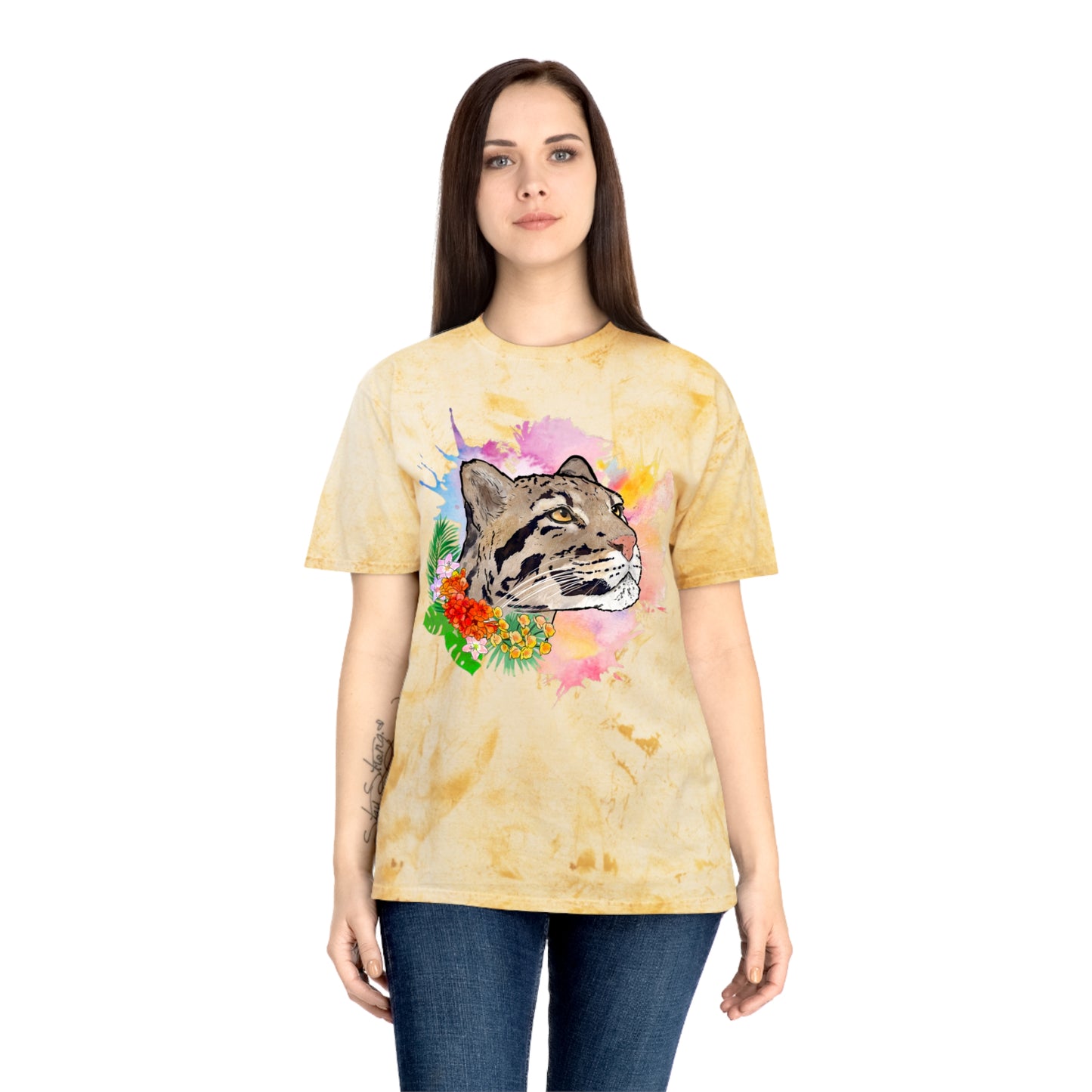Clouded Leopard Floral Comfort Colors Color Blast T-Shirt