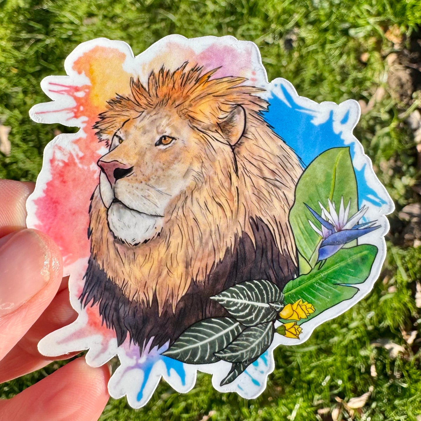 Big cat floral sticker pack