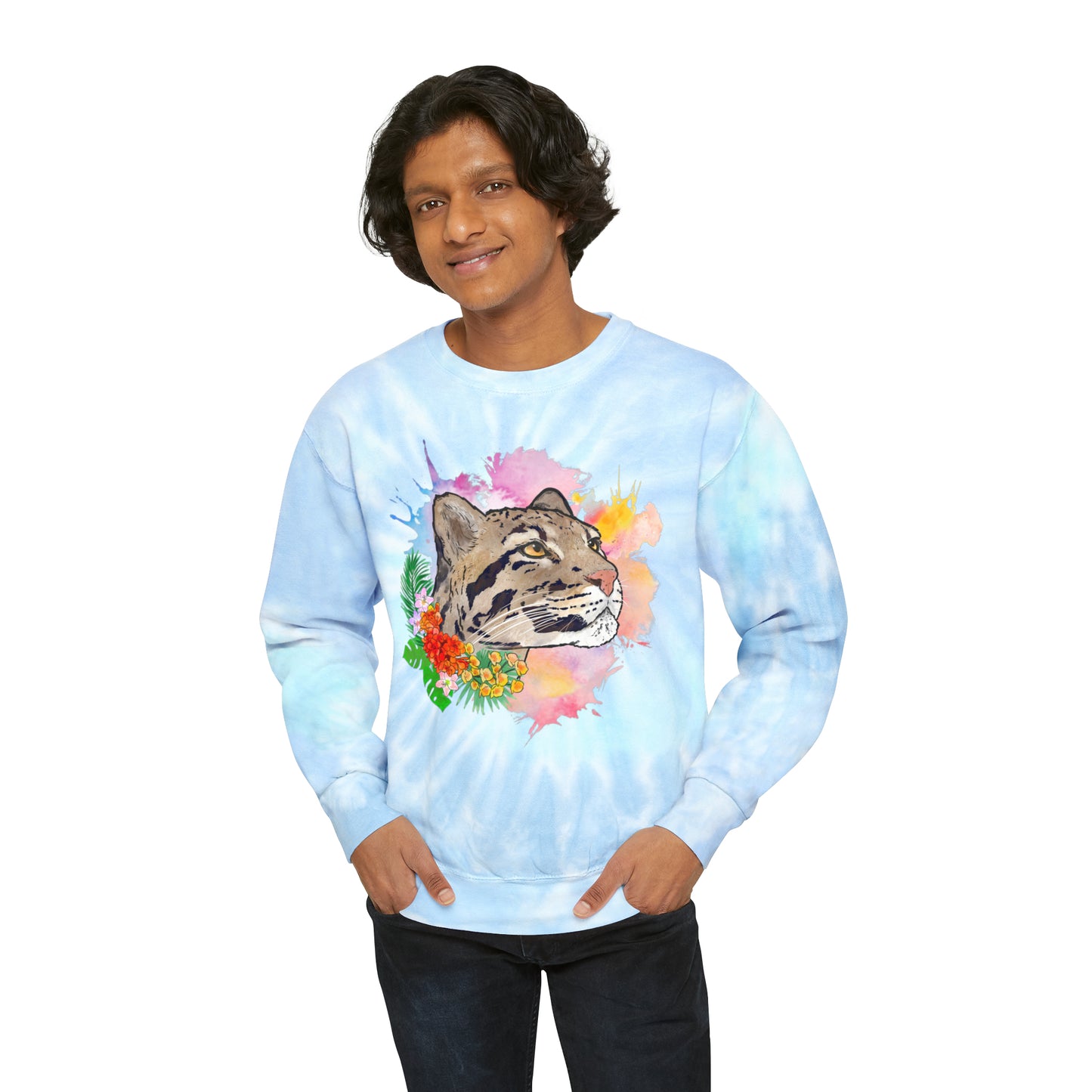 Clouded Leopard Tie-Dye Sweatshirt