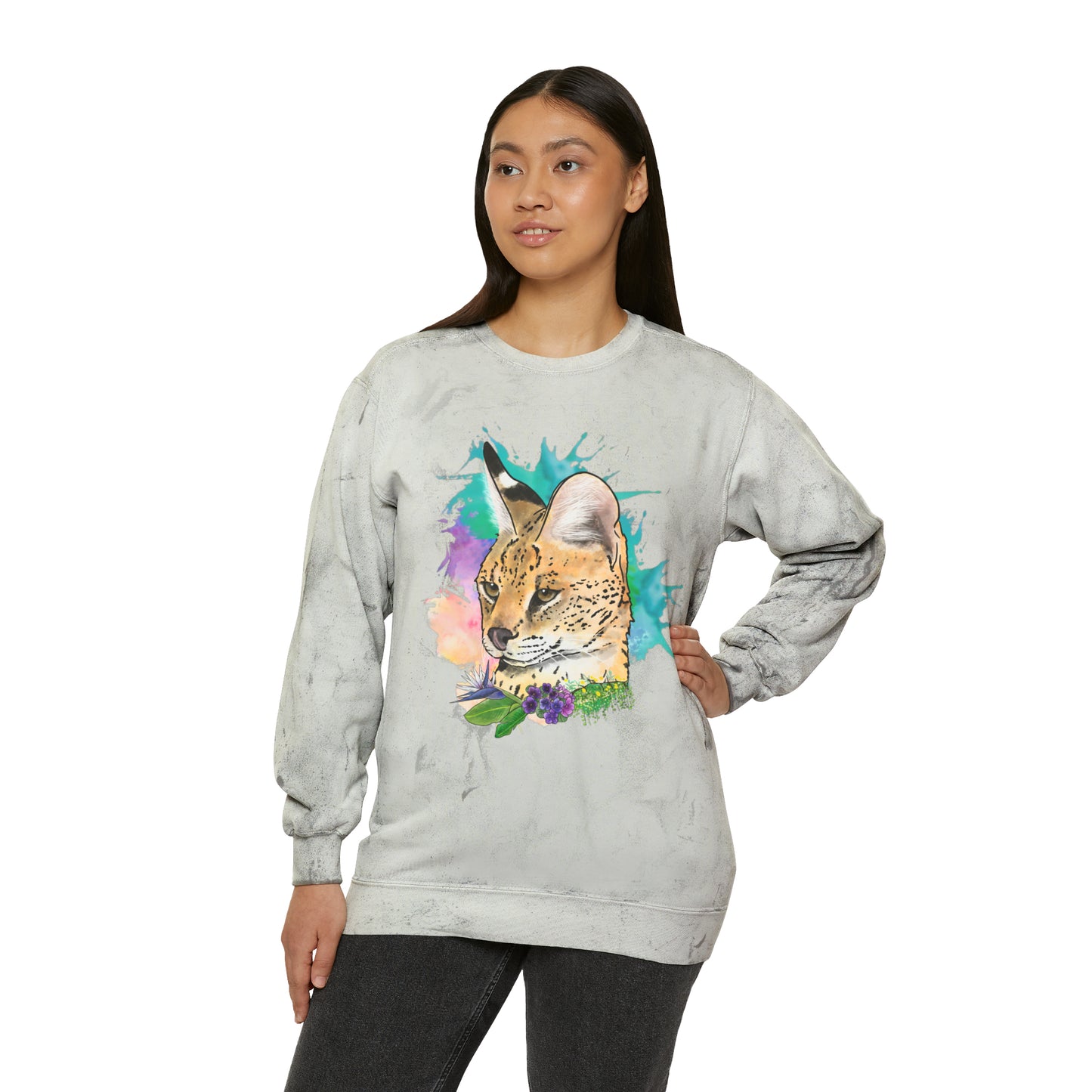Serval Comfort Colors Crewneck Sweatshirt