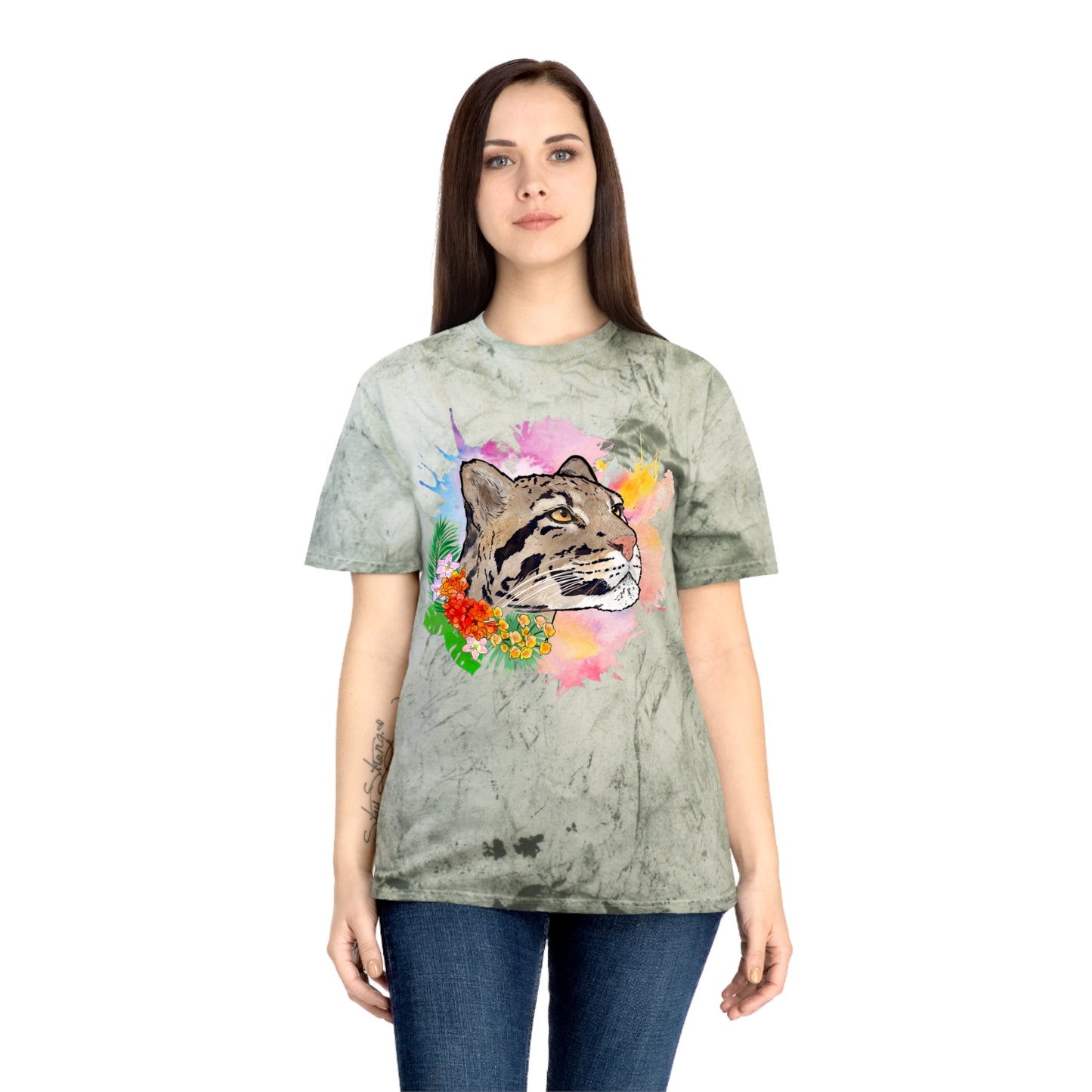 Clouded Leopard Floral Comfort Colors Color Blast T-Shirt