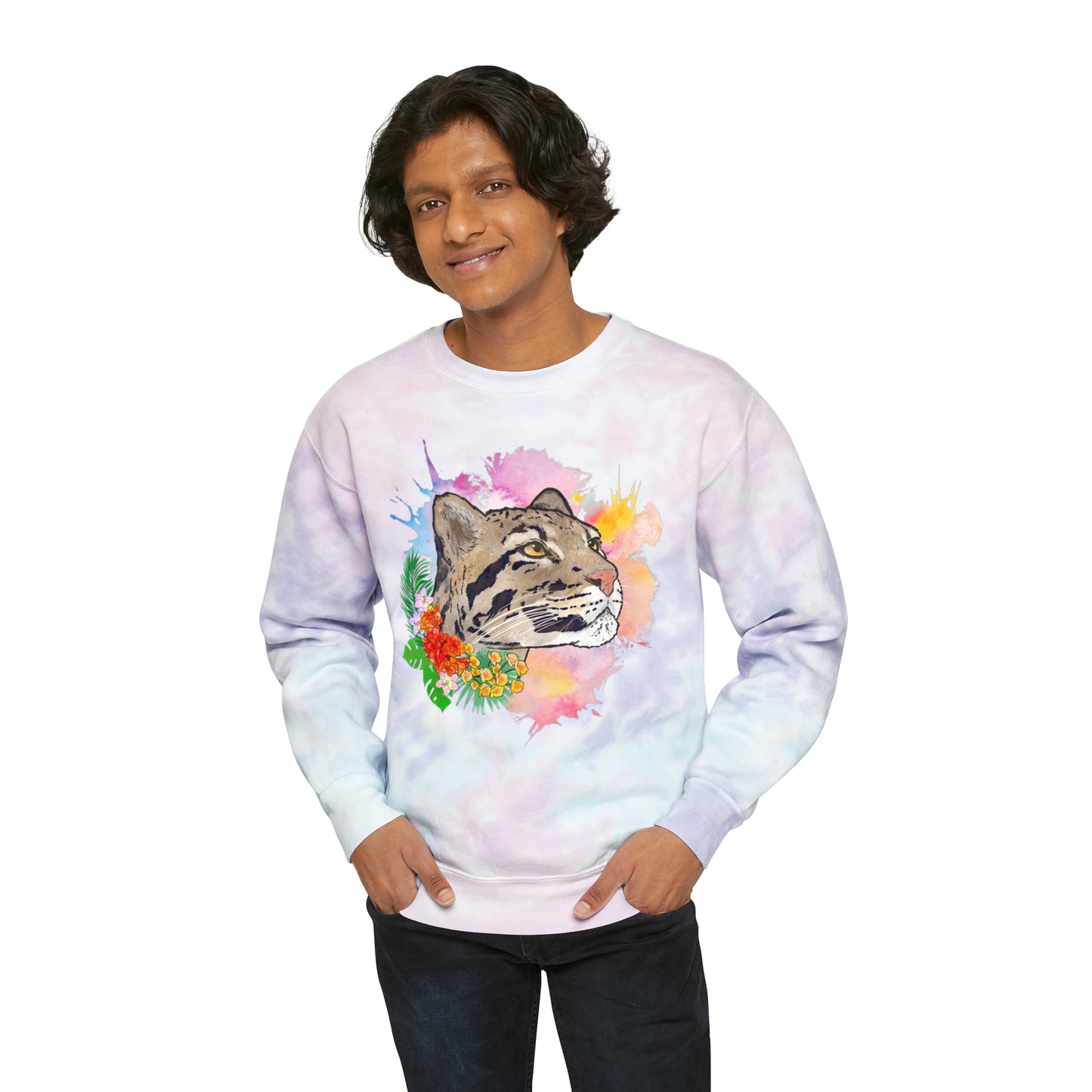 Clouded Leopard Tie-Dye Sweatshirt