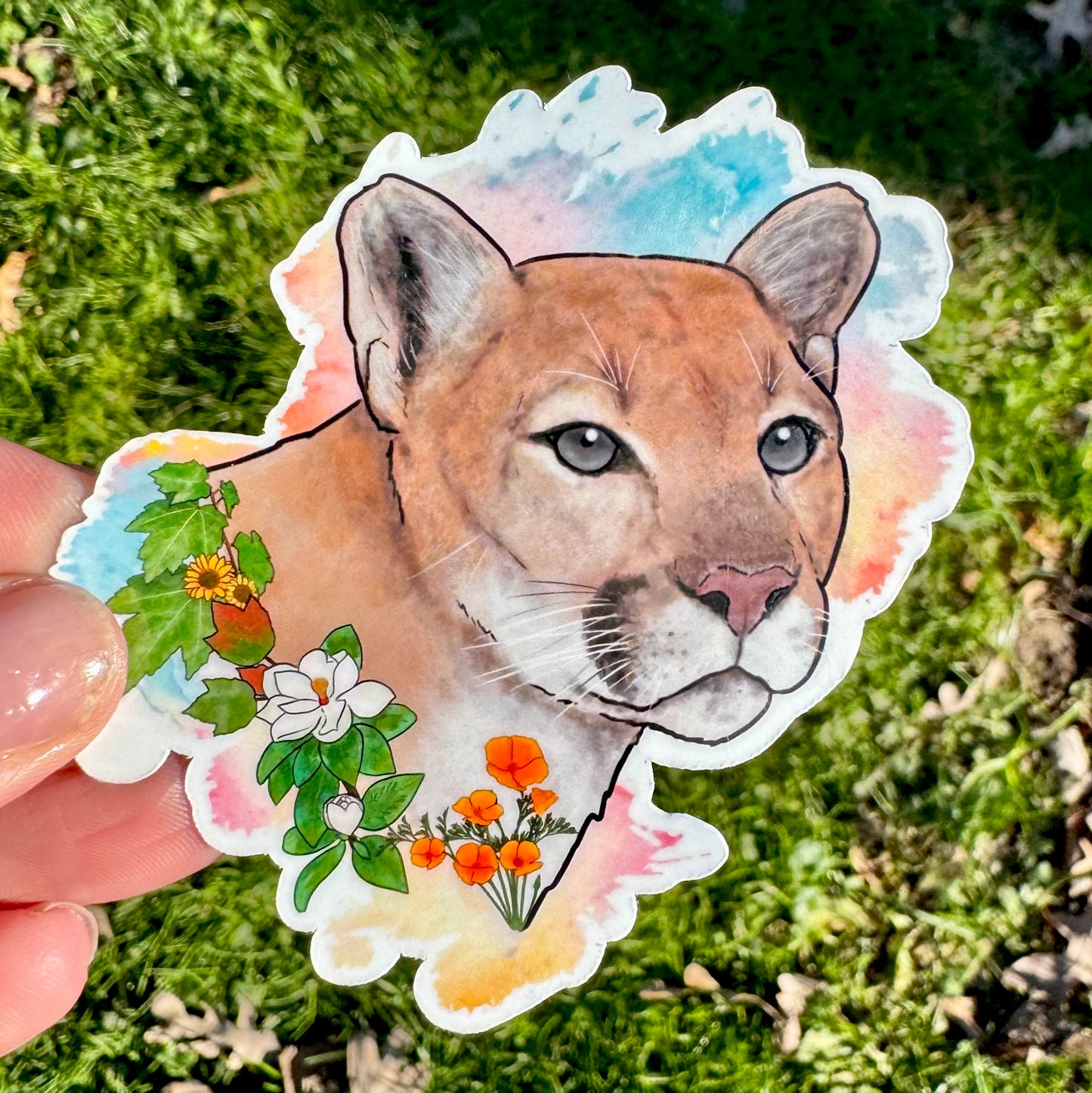 Big cat floral sticker pack