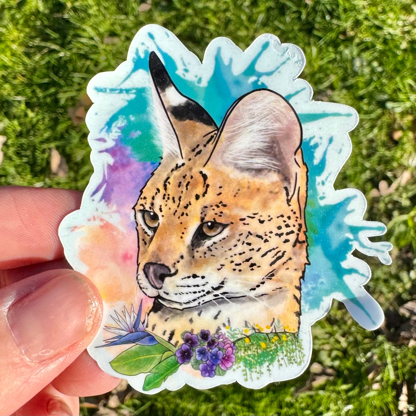 Small cat floral sticker pack