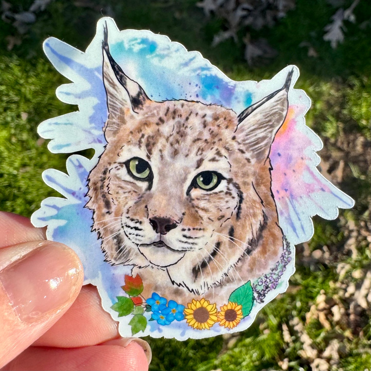 Small cat floral sticker pack