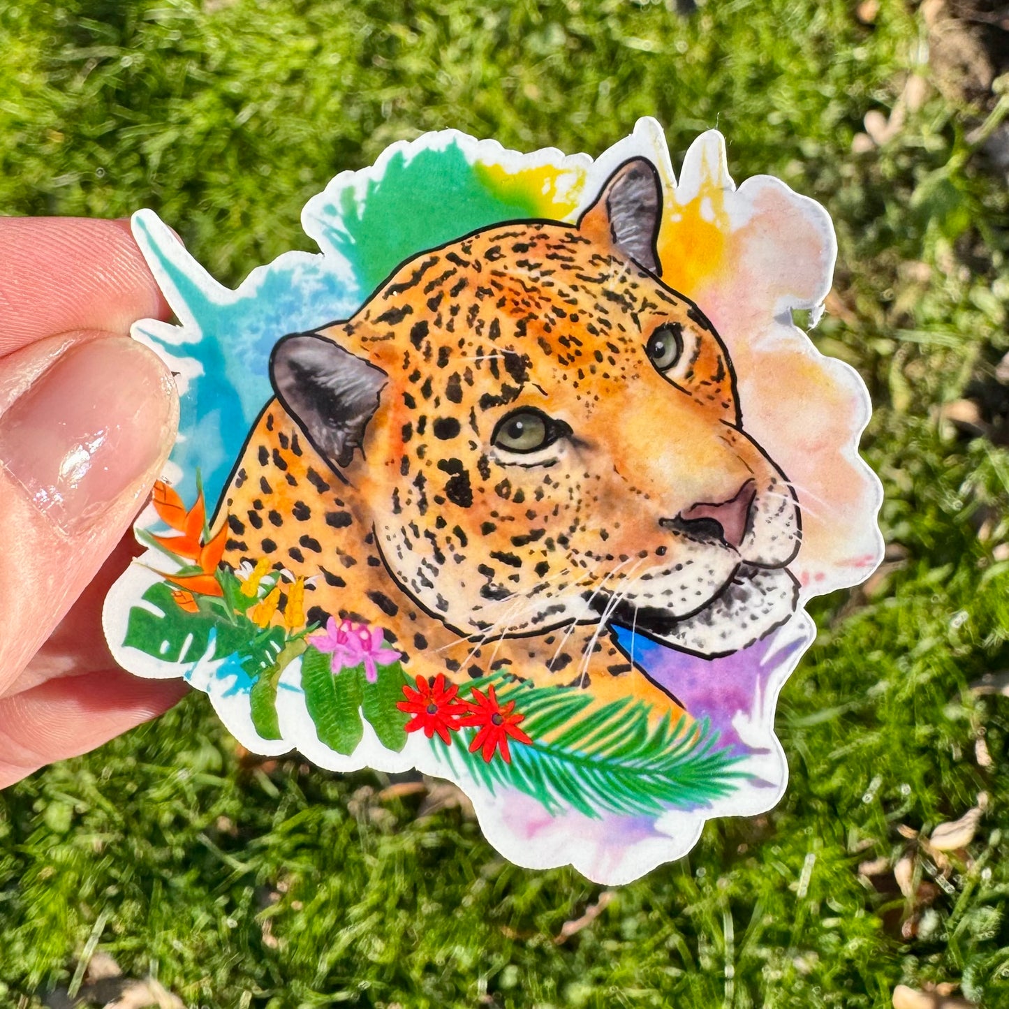 Big cat floral sticker pack