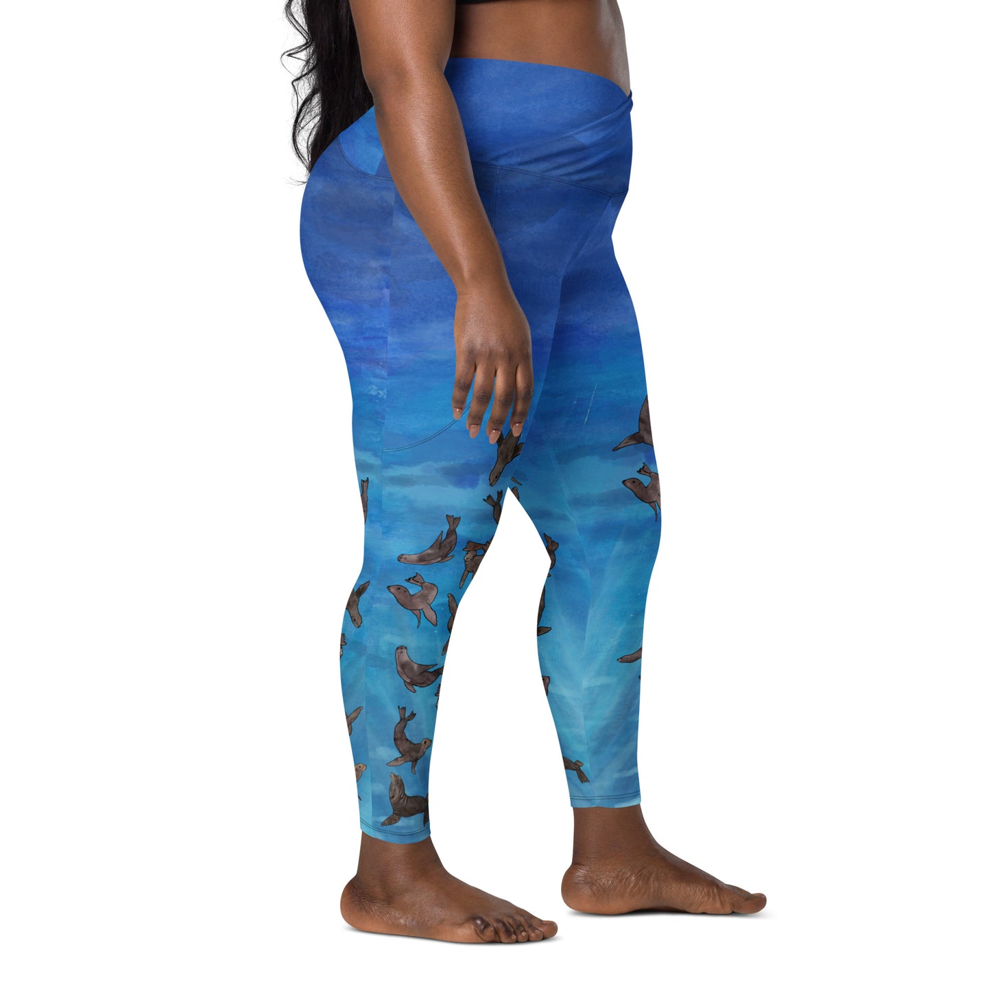 Sea Lion Crossover leggings with pockets