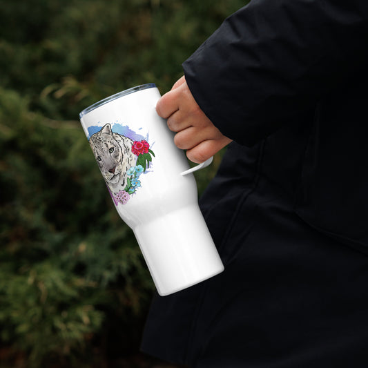 Snow Leopard Travel mug with a handle