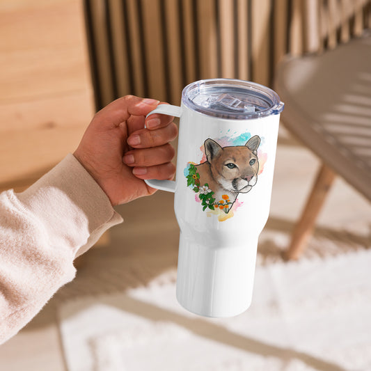 Mountain Lion Travel mug with a handle